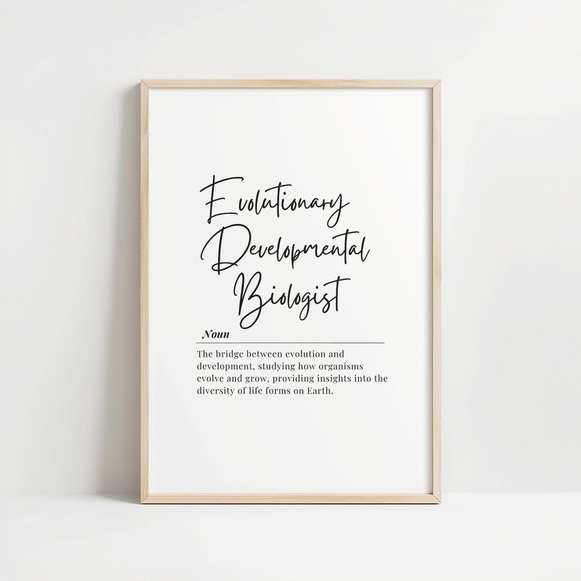 Evolutionary Developmental Biologist Noun Definition Art Poster