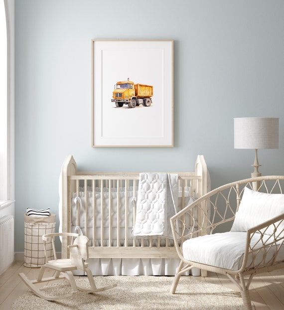 Dump Truck Nursery Decor Watercolor Art Print