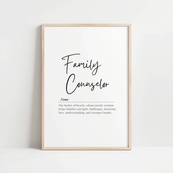 Modern Family Counselor Print Therapy Office Wall Art Motivational Counseling Decor