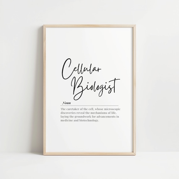 Cellular Biologist Typography Art Print Science Lover Gift Biology Enthusiast Decor Inspirational Wall Poster