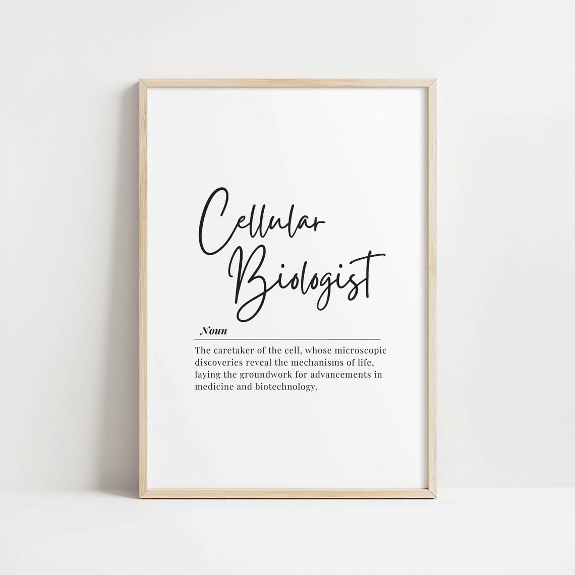 Cellular Biologist Typography Art Print Science Lover Gift Biology Enthusiast Decor Inspirational Wall Poster