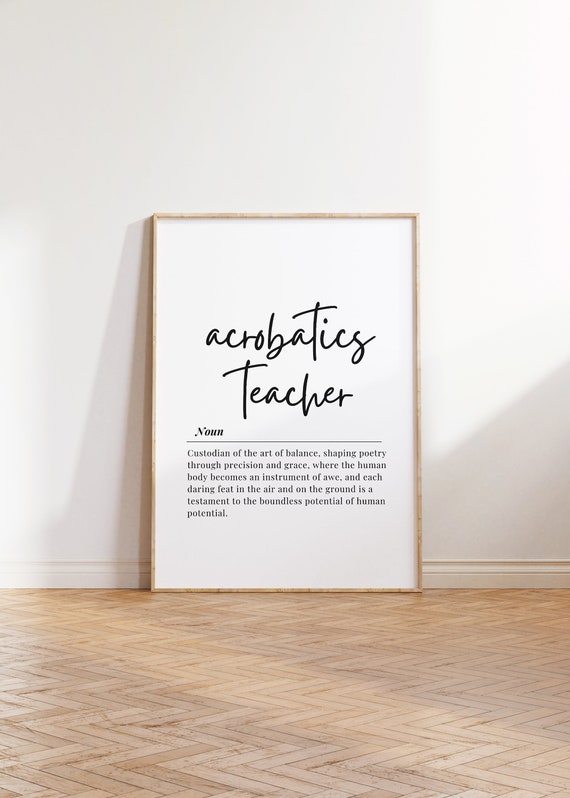 Acrobatics Teacher Appreciation Poster, Inspirational Thank You