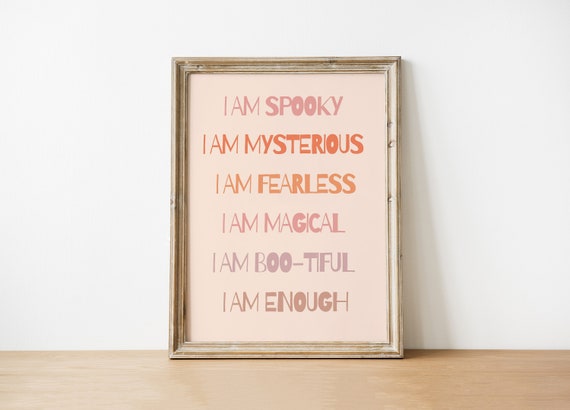 Spooky Empowerment Quotes Vintage Kids Halloween Print Instant Retro Nursery Decor Girl
