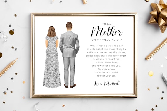 To My Mother On My Wedding Day Sentimental Groom Poem Poster
