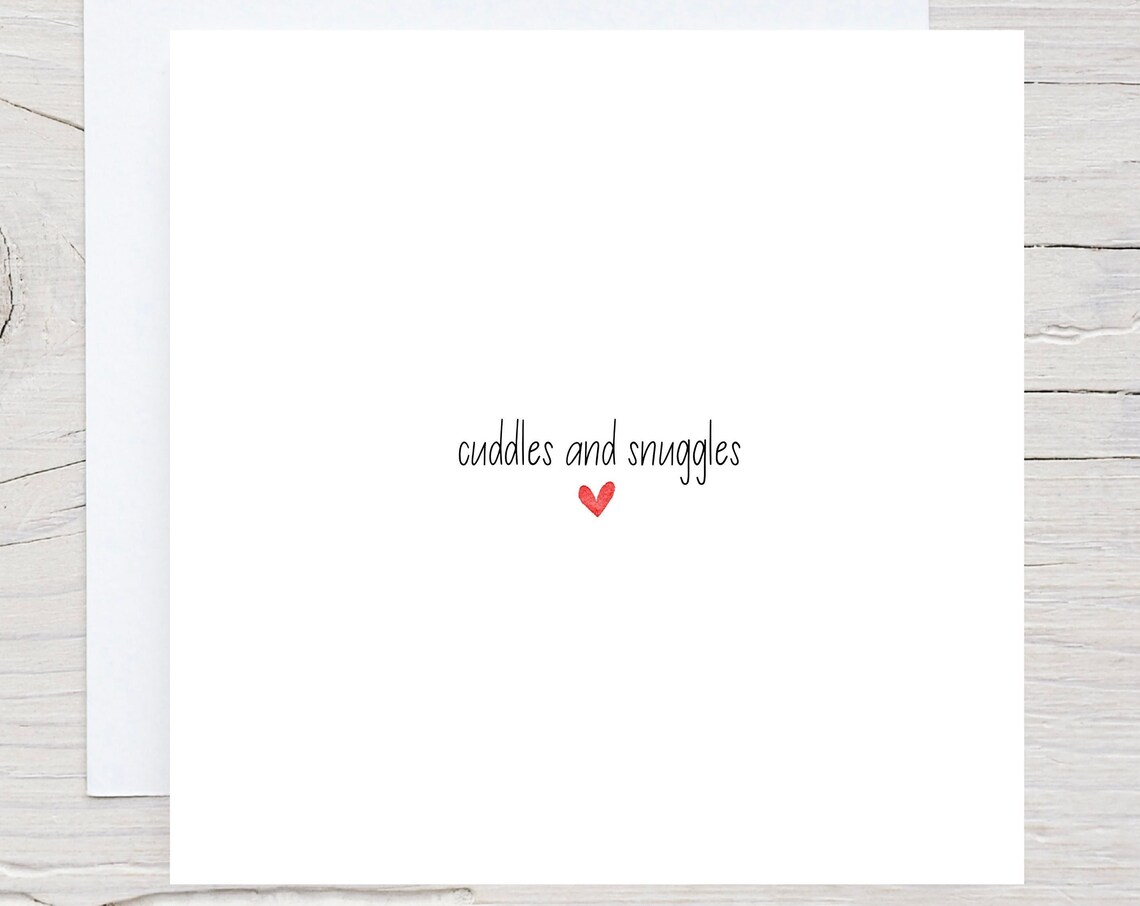 Cuddles And Snuggles Romantic Love Card For Him Her Wall Art