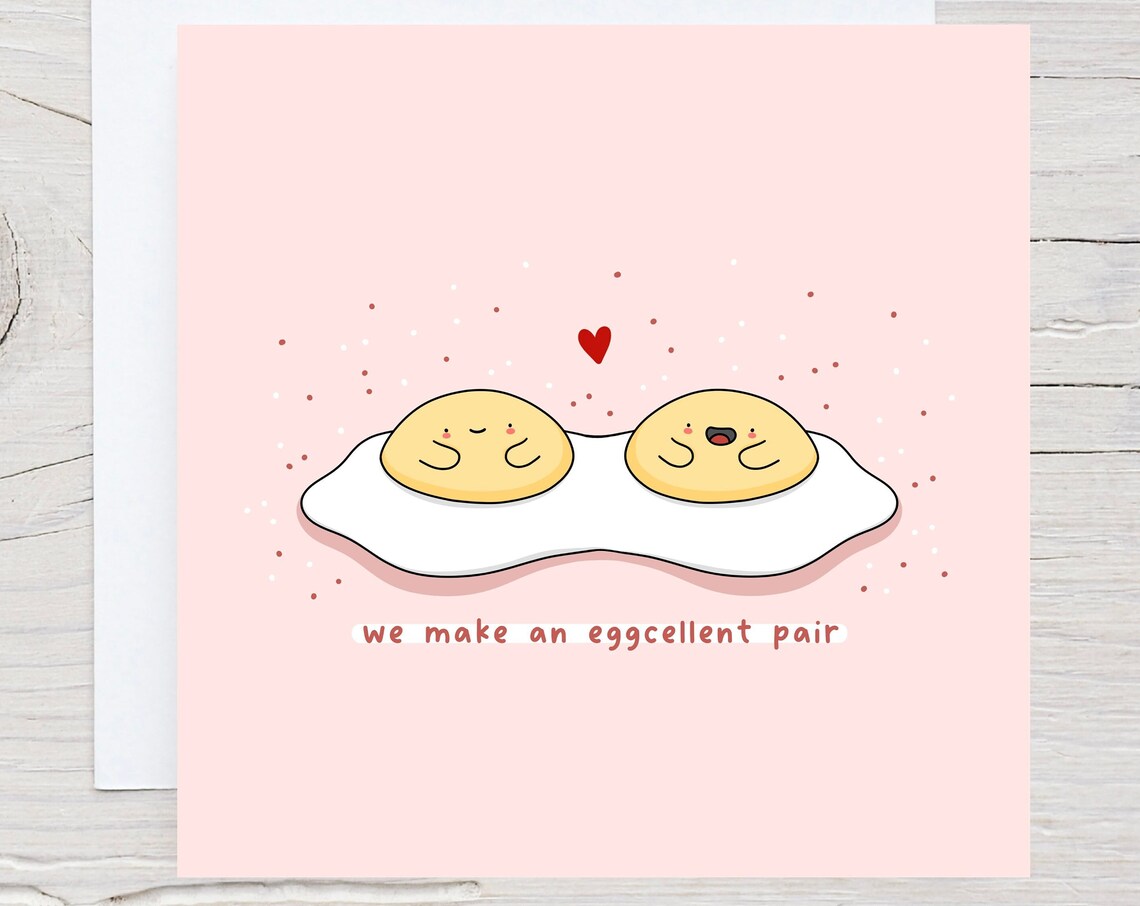 We Make An Eggcellent Pair Card Girlfriend Birthday Card Funny Birthday Card Funny Anniversary Card