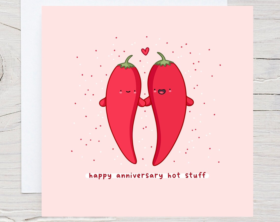 Happy Anniversary Hot Stuff, Funny Pun Card
