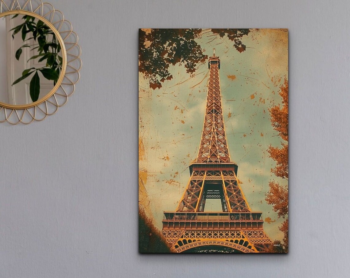 Eiffel Tower Mid-Century Modern Art Print