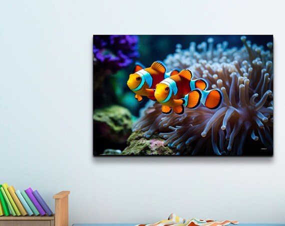Anemone Fishes In Coral Reef Wall Art