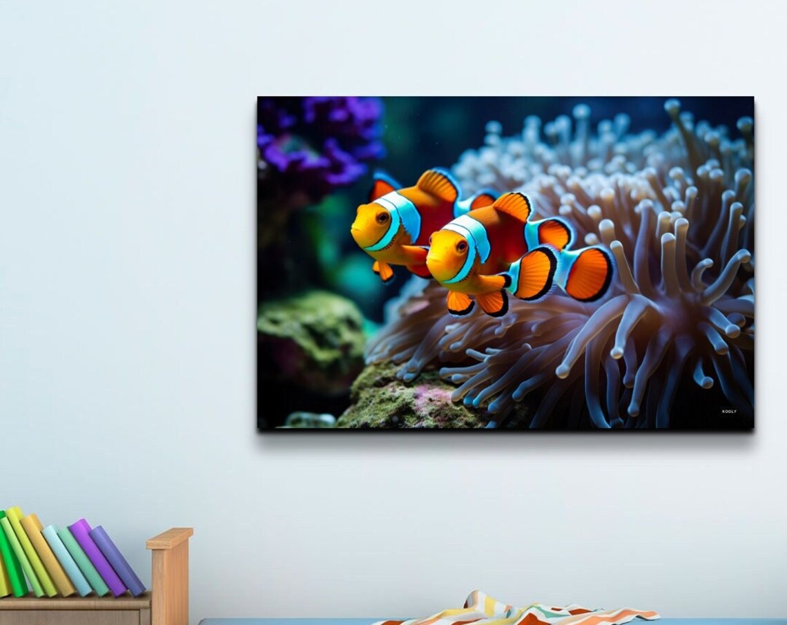 Anemone Fishes In Coral Reef Wall Art