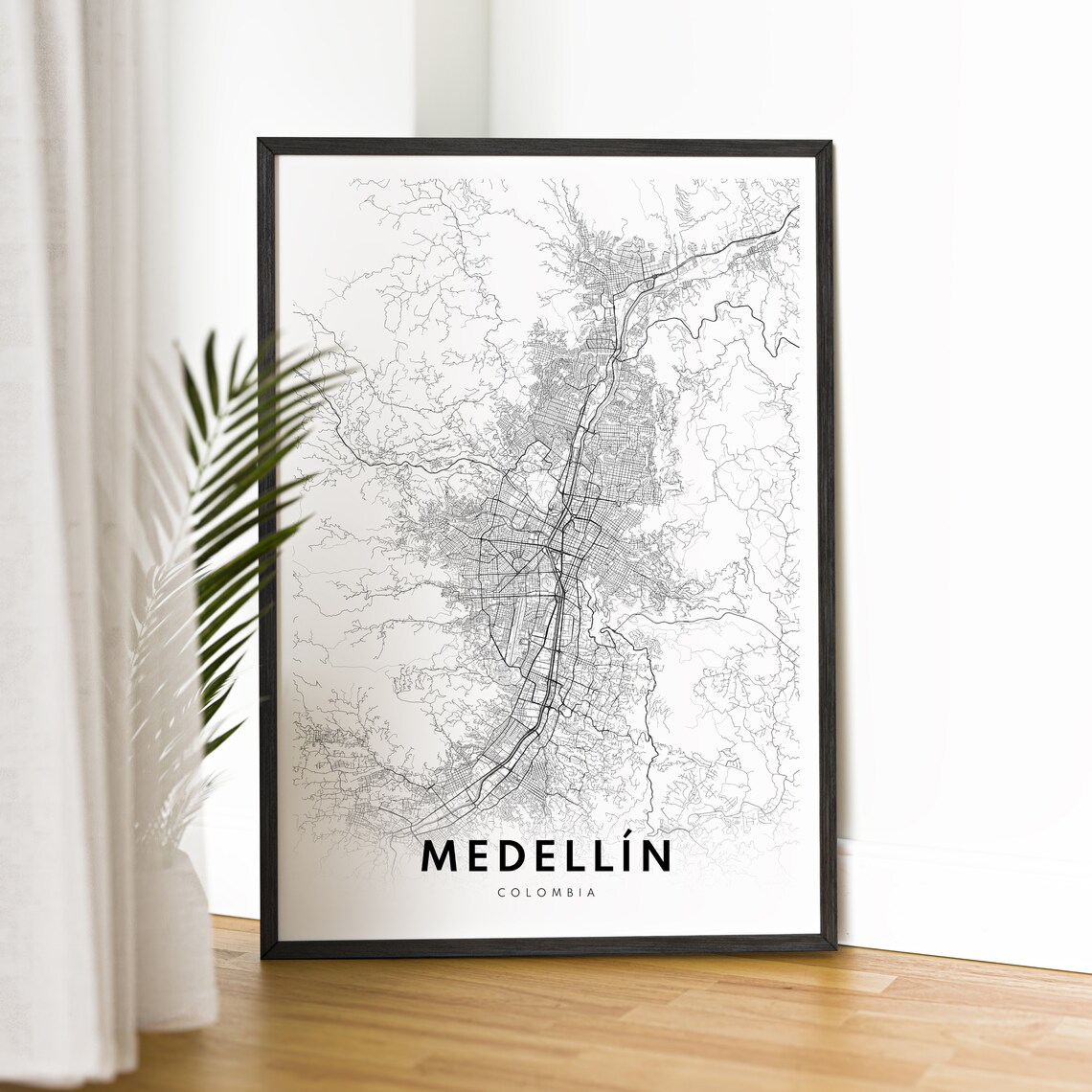 Medellin Colombia City Street Map Minimalist Sketch Line Art Poster - Image 2