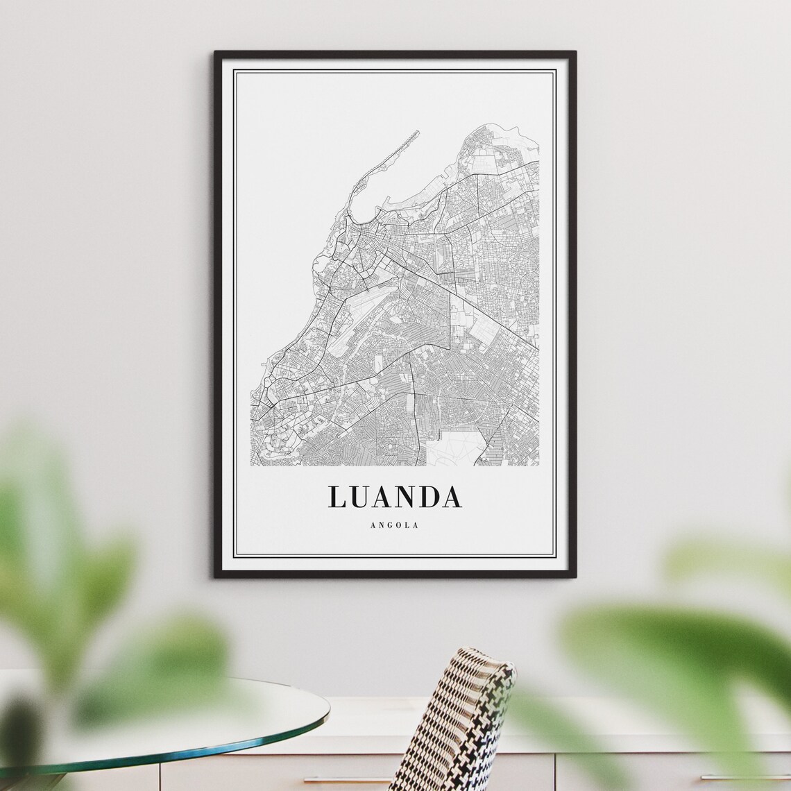 Luanda Map Print, Angola Sketch Map Poster - Image 3