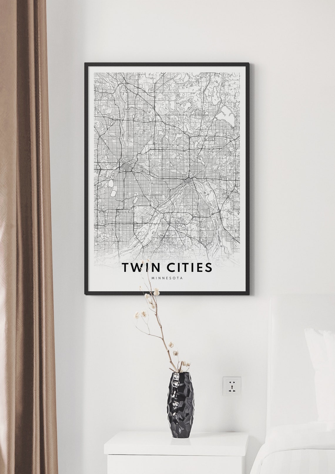 Twin Cities Minnesota Minimalist City Street Map Wall Poster - Image 4