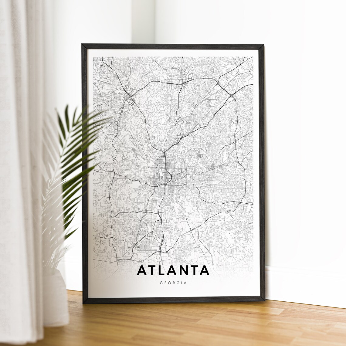 Atlanta Georgia Minimalist Black and White City Map Art Poster - Image 4