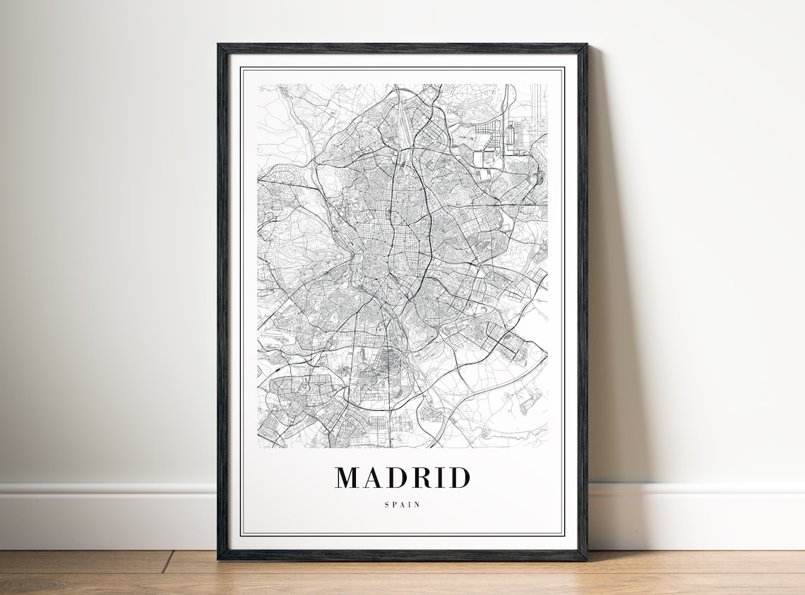 Madrid Spain Map Print, Black And White Travel Poster - Image 5