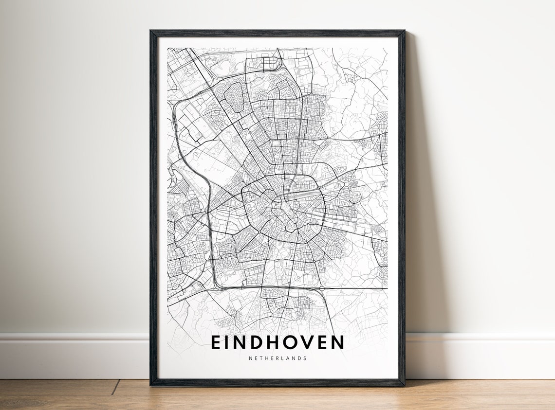 Eindhoven Netherlands Minimalist City Street Line Map Poster