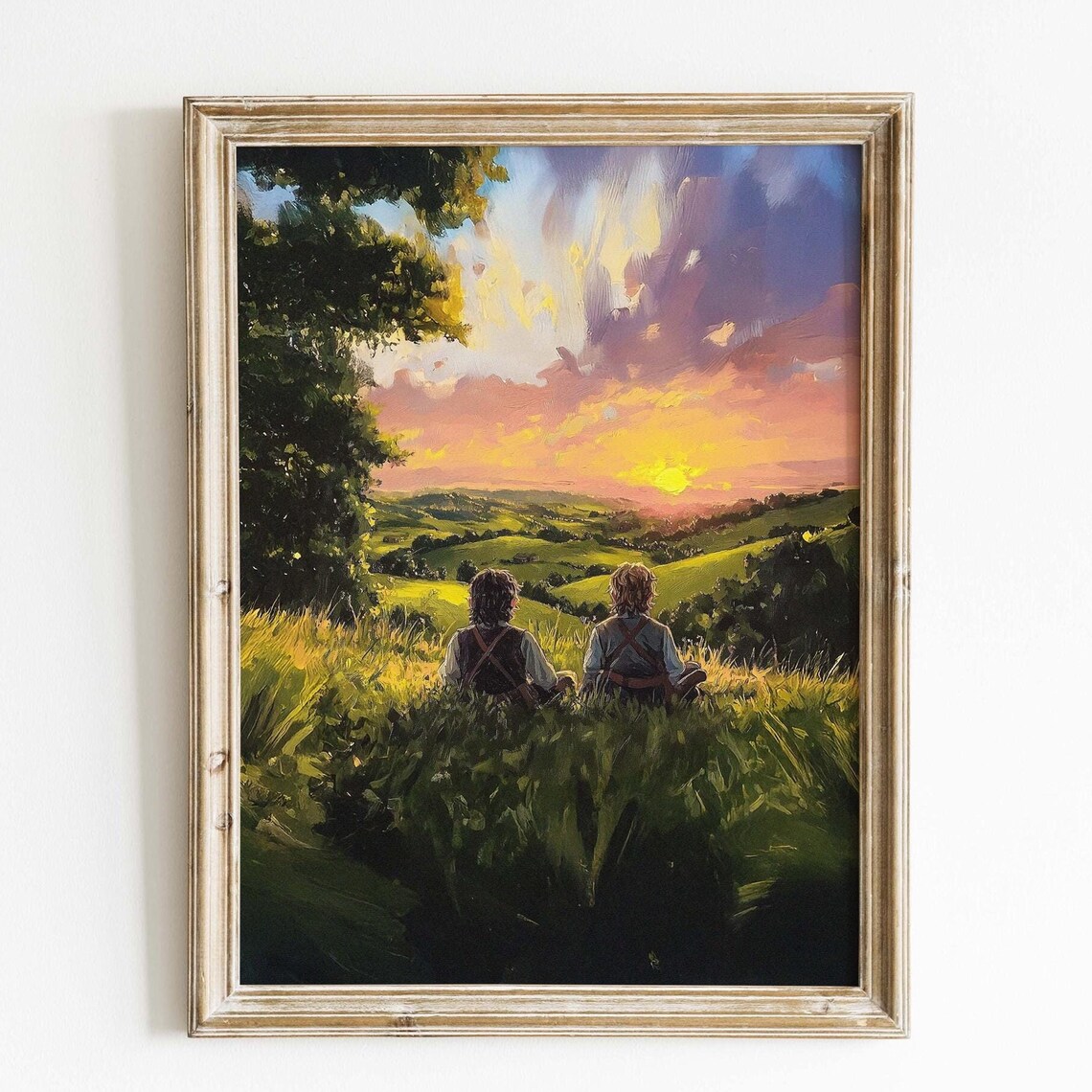 Old Friends In The Shire Sunset Lord Ring Art Print