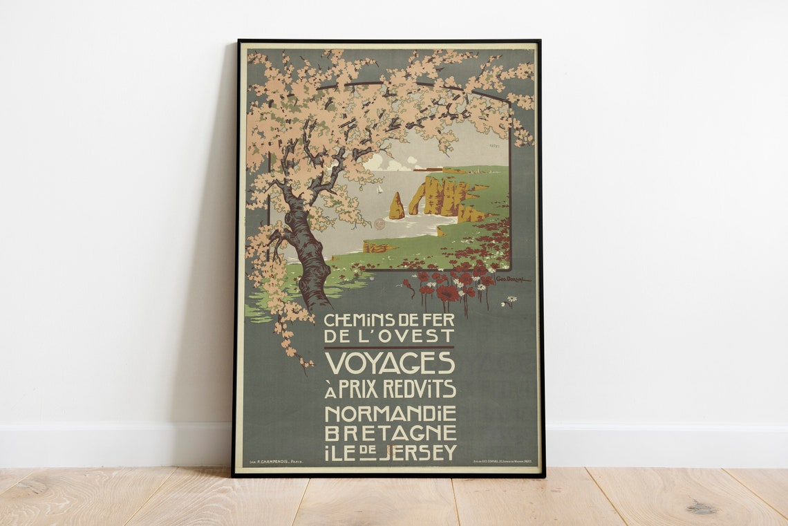 La Bretagne Paris Wall Art French Riviera Print France Print Southern France Art Affiche Vintage Travel Beach Wall Art - Image 2