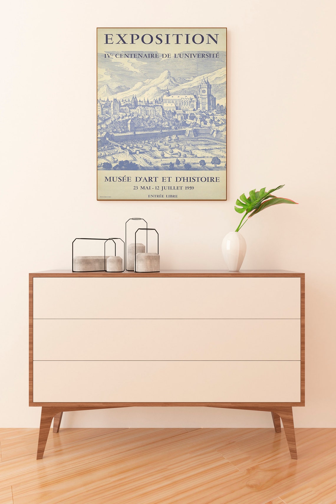 Exposition Universite Centenary 1959 Museum Engraved Cityscape Poster - Image 3