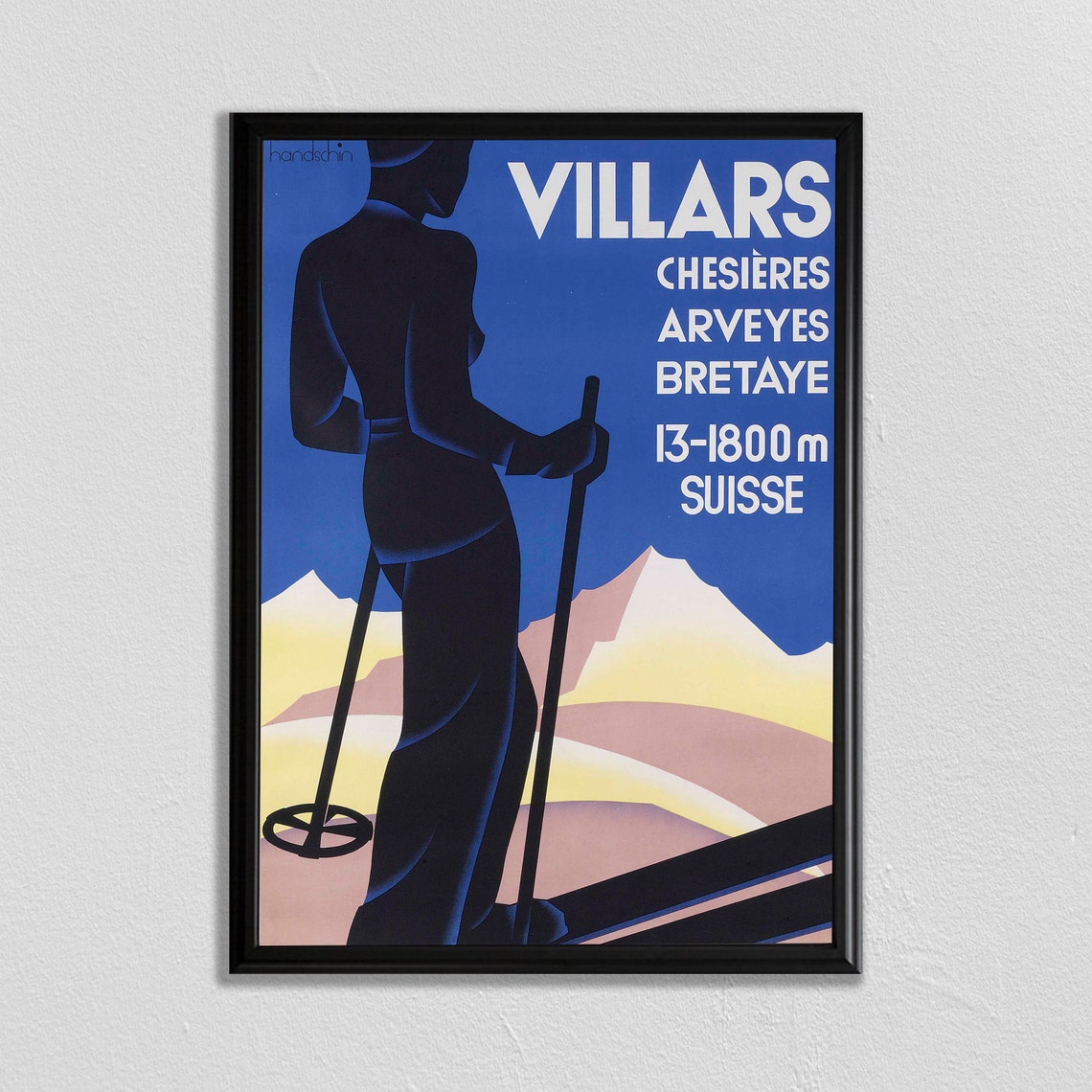 Swiss Travel Art Switzerland Ski Poster Sports Retro Decor Villars Suisse Europe European Travel Zermatt Skiing Poster