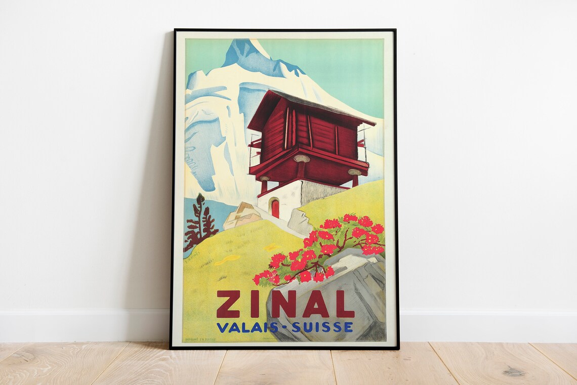 Zinal Valais Suisse Switzerland Travel Poster - Image 2