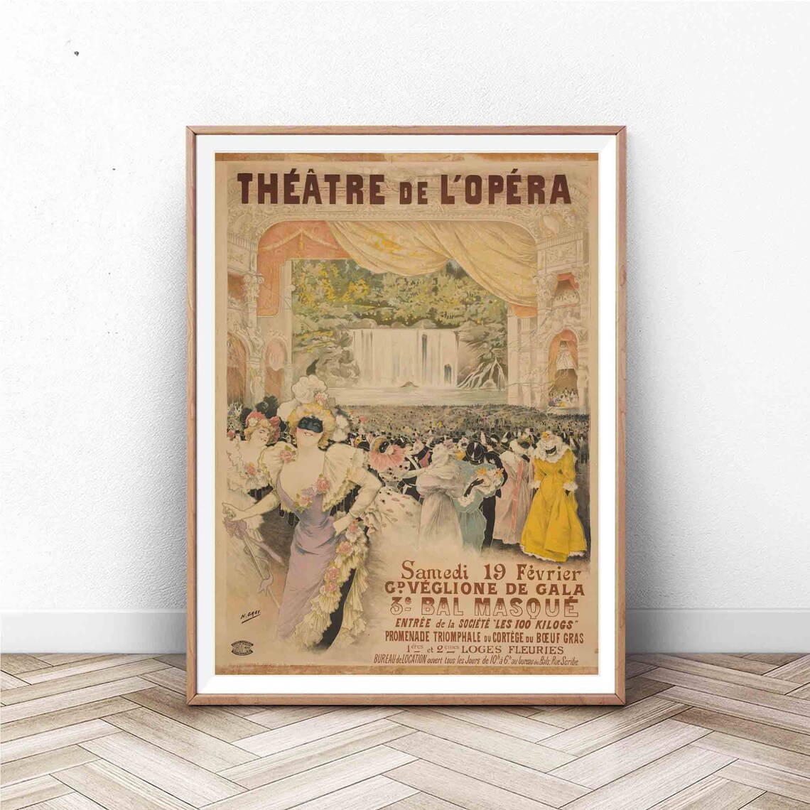 Vintage French Paris Opera Theatre Art Print
