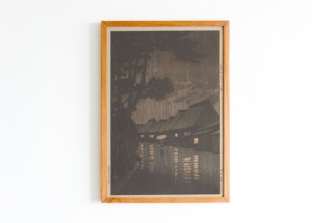 Japan Wood Block Poster Print, Mt Fuji Decor