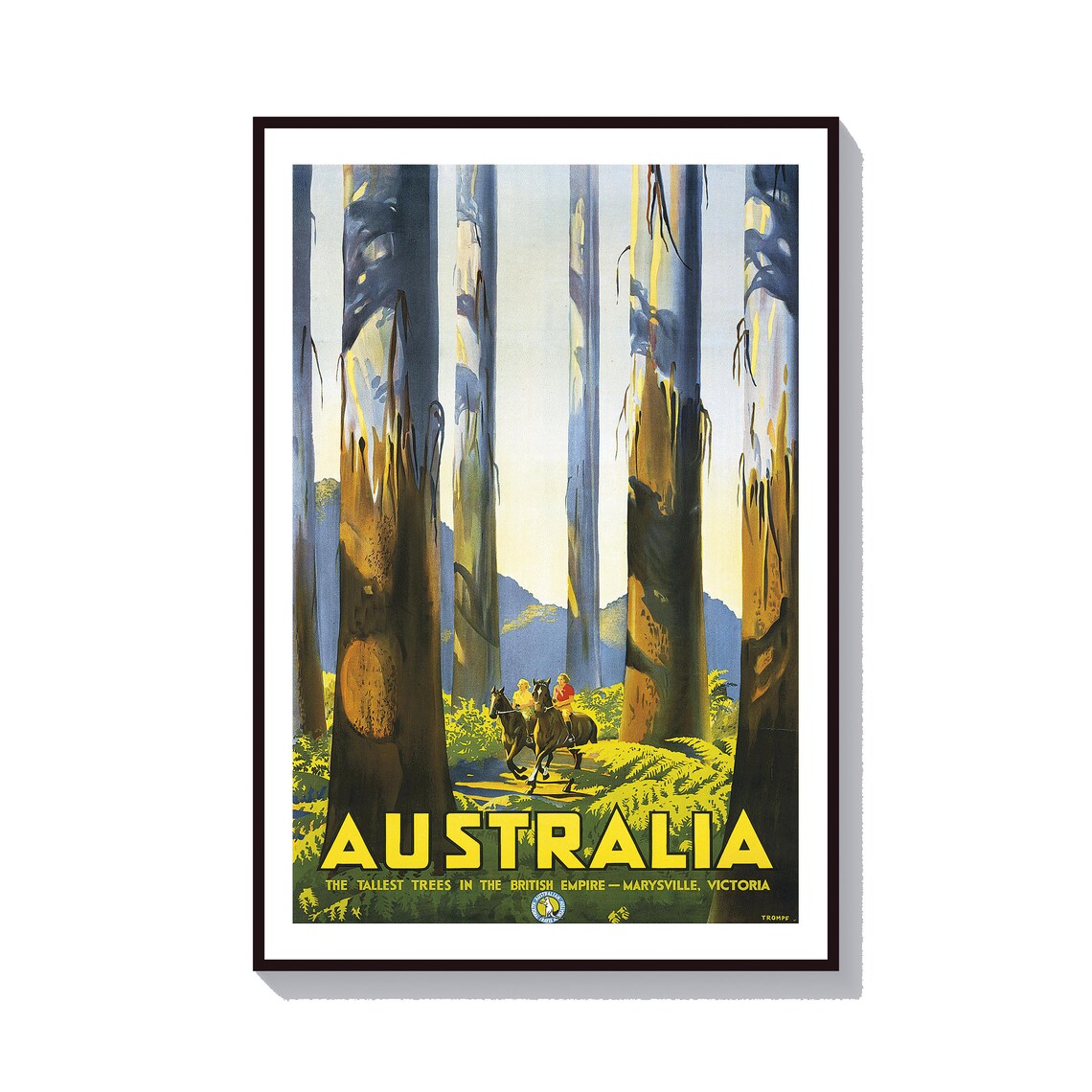 Australia Tallest Trees Marysville Victoria Vintage Travel Poster