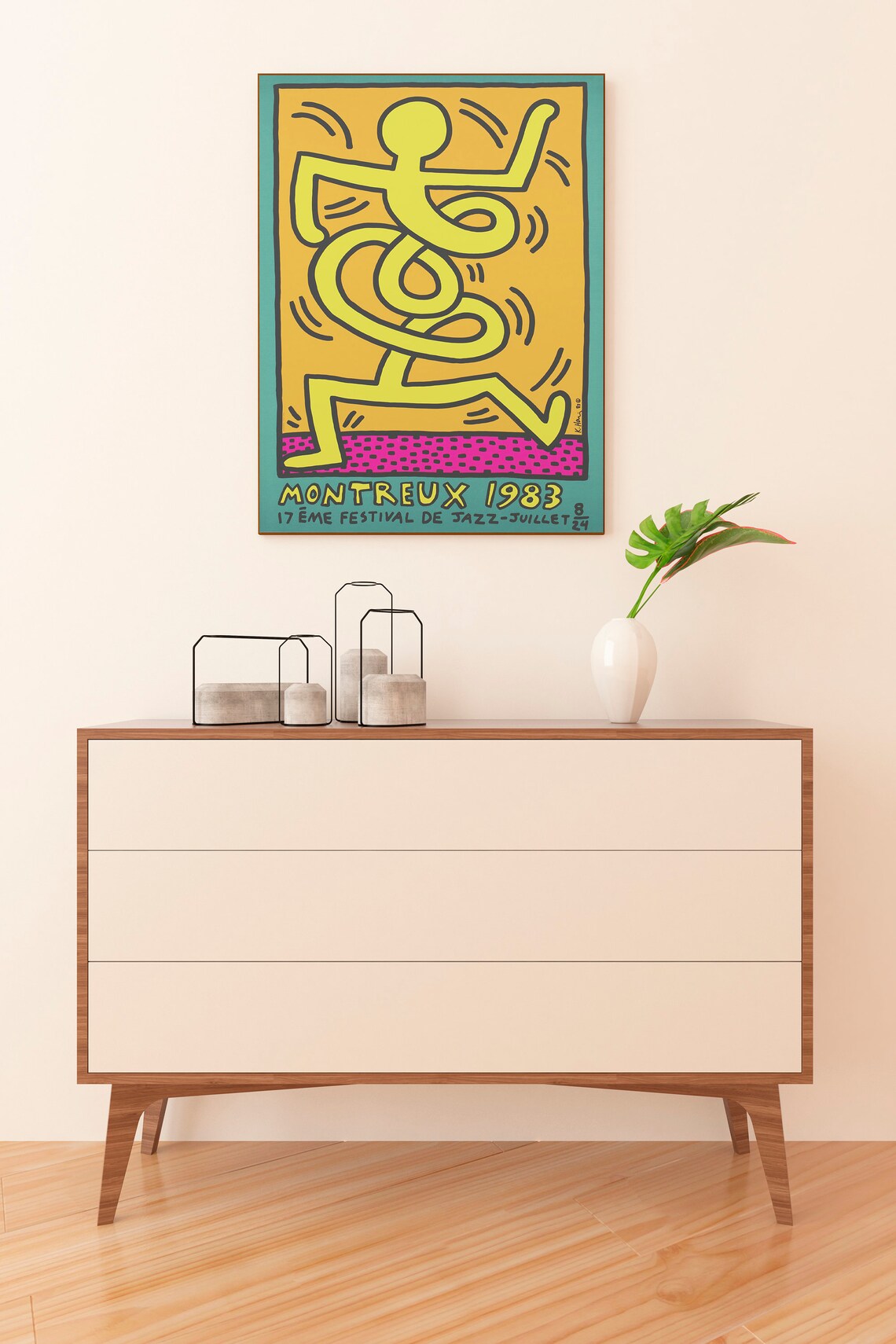 Keith Haring Montreux 1983 Jazz Festival Dancing Figure Pop Art Poster - Image 2
