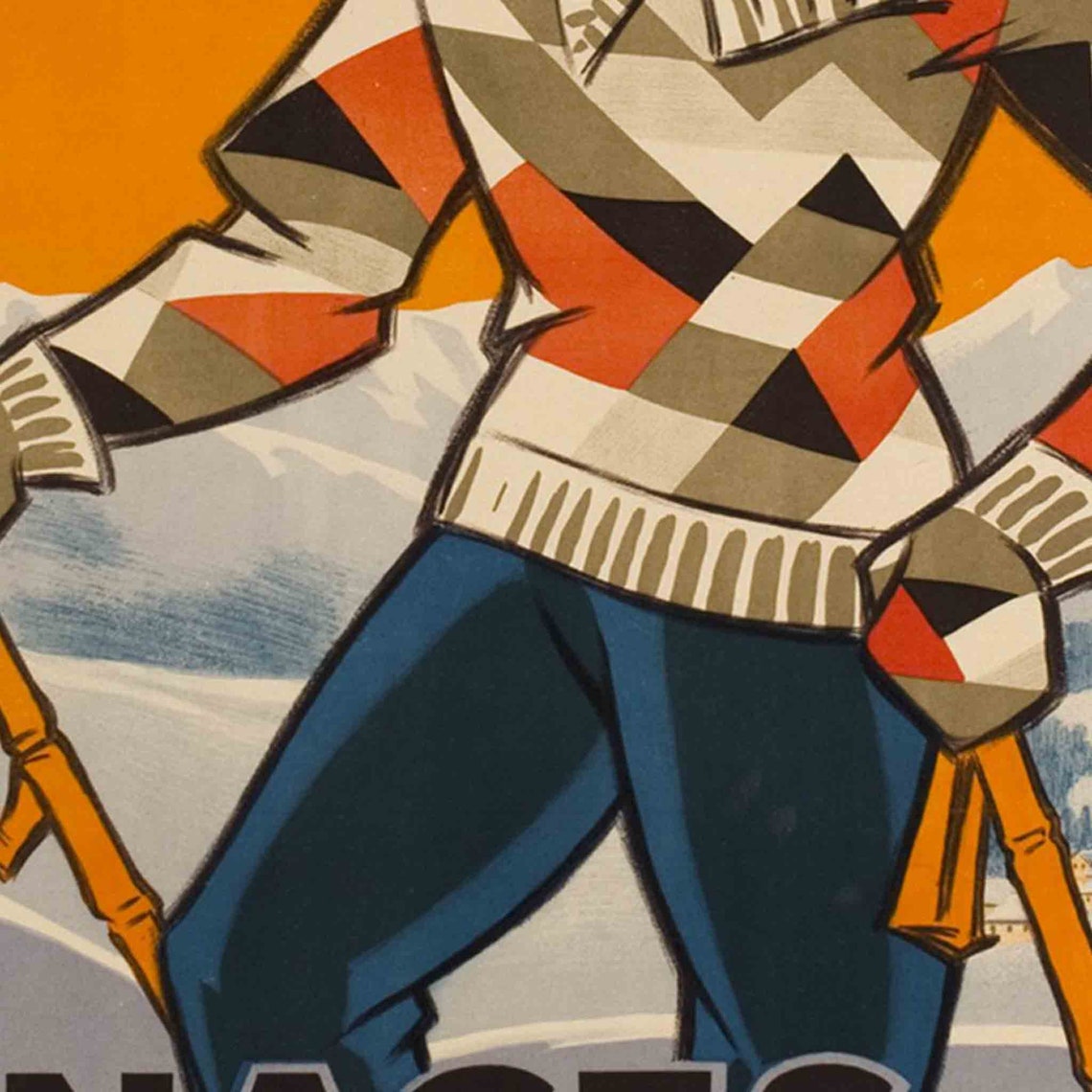 Vintage Ski Poster Switzerland Wall Art Swiss Art Print Vintage Wall Art Travel Poster Vintage Train Travel Poster - Image 2