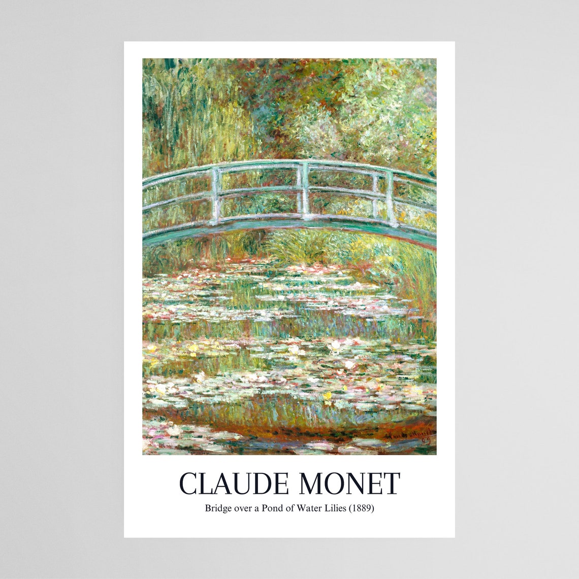 Claude Monet Bridge over a Pond of Water Lilies 1889 Museum Poster