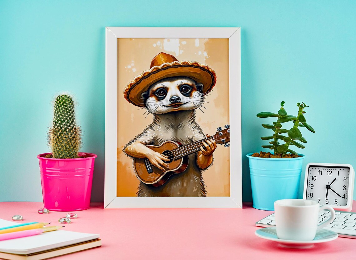 Meerkat Gift, Cute Animal Poster - Image 6
