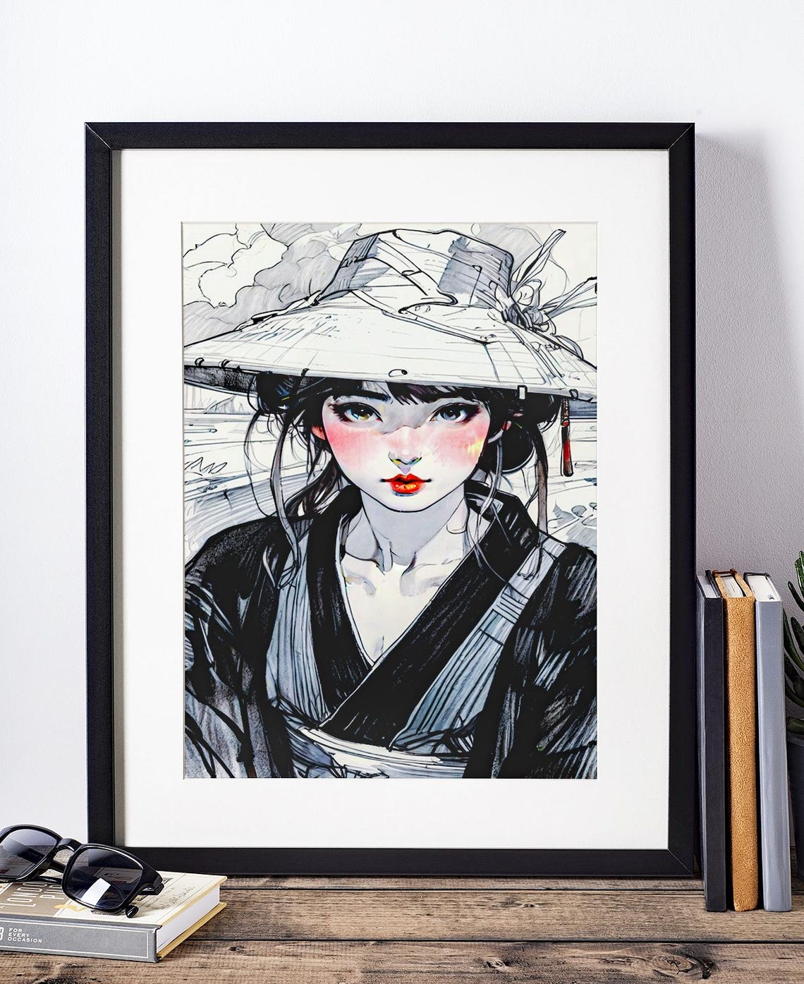 Anime Girl, Retro Manga Art Print - Image 4