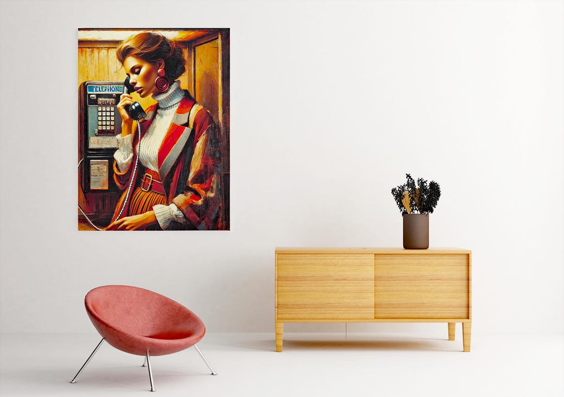 Antique Woman Portrait, Vintage 70s Poster - Image 3