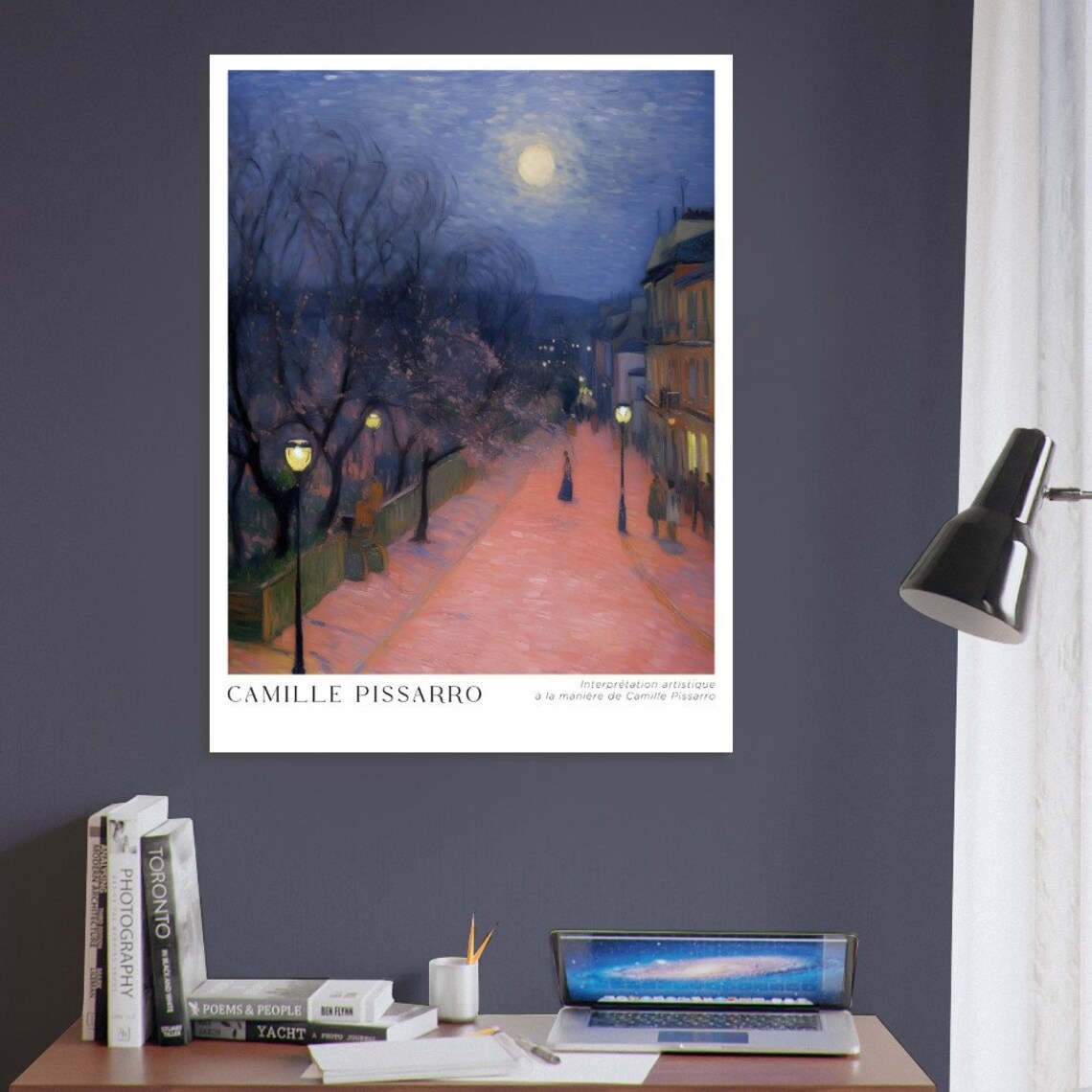 Pissarro Night Walk Landscape, Museum Exhibition Poster