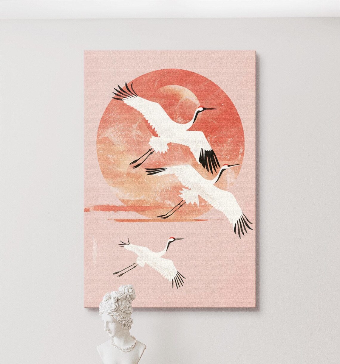 Japanese Cranes, Traditional Japanese Art Print