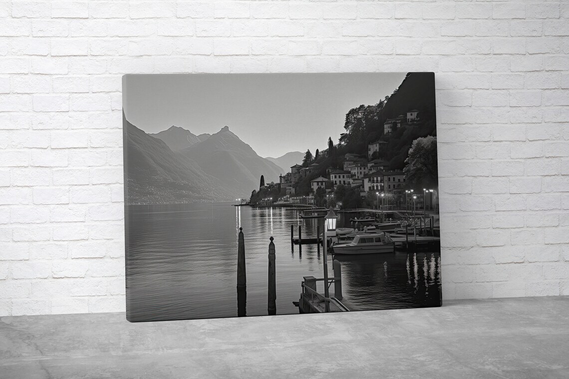 Lake Como Italy Vintage Coastal Town Art Print