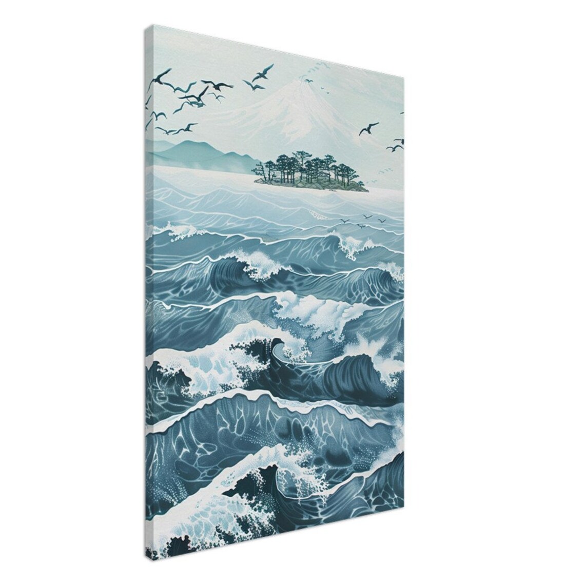 Utagawa Hiroshige Blue Ocean Waves, Japanese Landscape - Image 2
