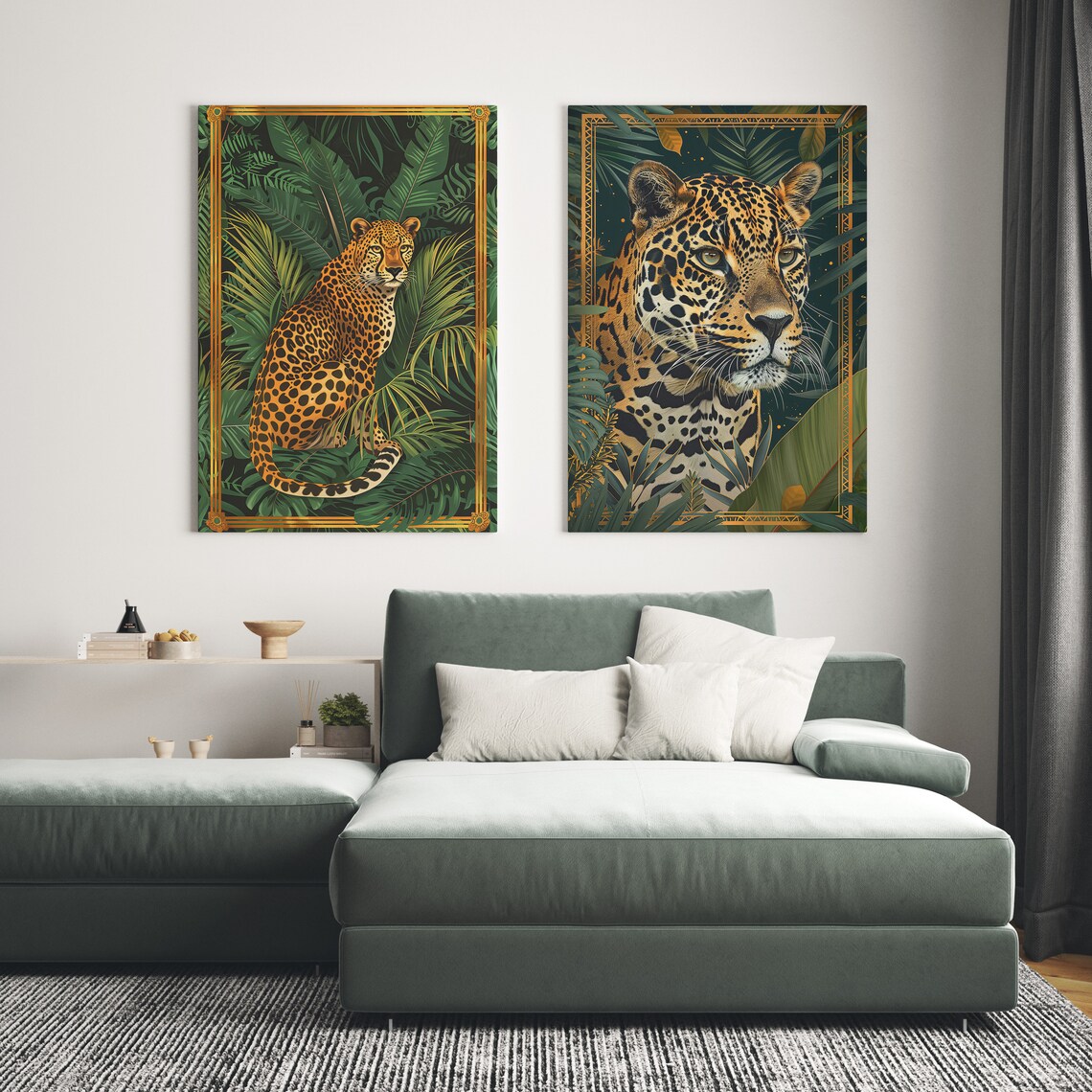 Jungle Leopard Art Print, Safari Animal Decor - Image 2