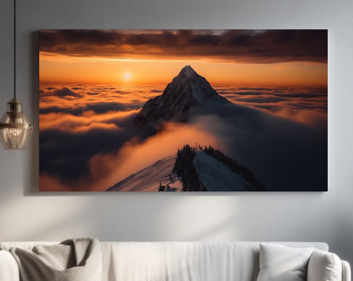 Sunset Summit Mountain Top Above The Clouds Poster