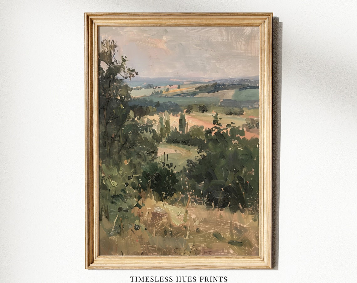 Calming Rural Country Landscape Painting Vintage Landscape Painting Rural Landscape Painting Art 1 301