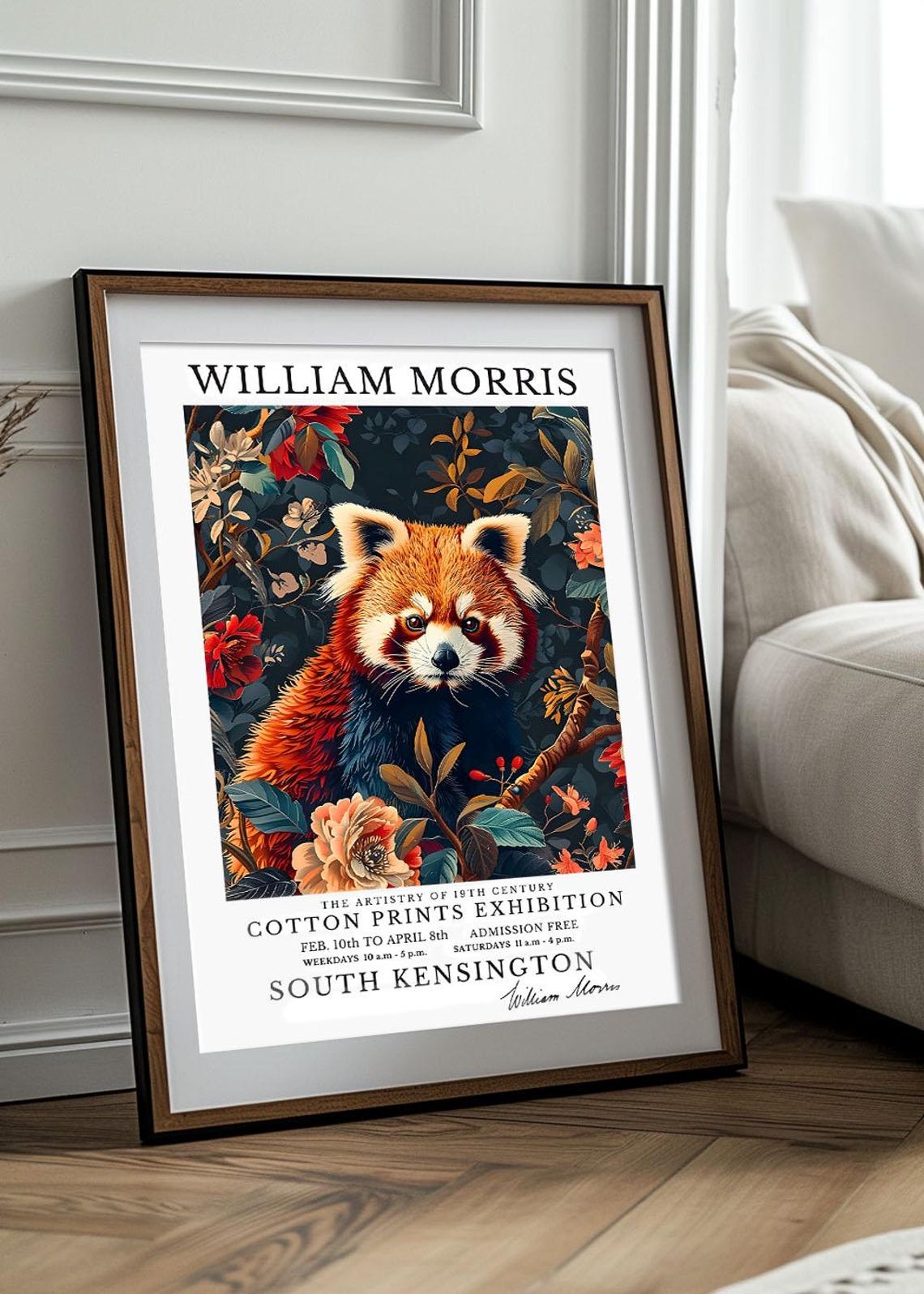 William Morris Vintage Hedgehog Sunflower Floral Exhibition Poster - Image 3