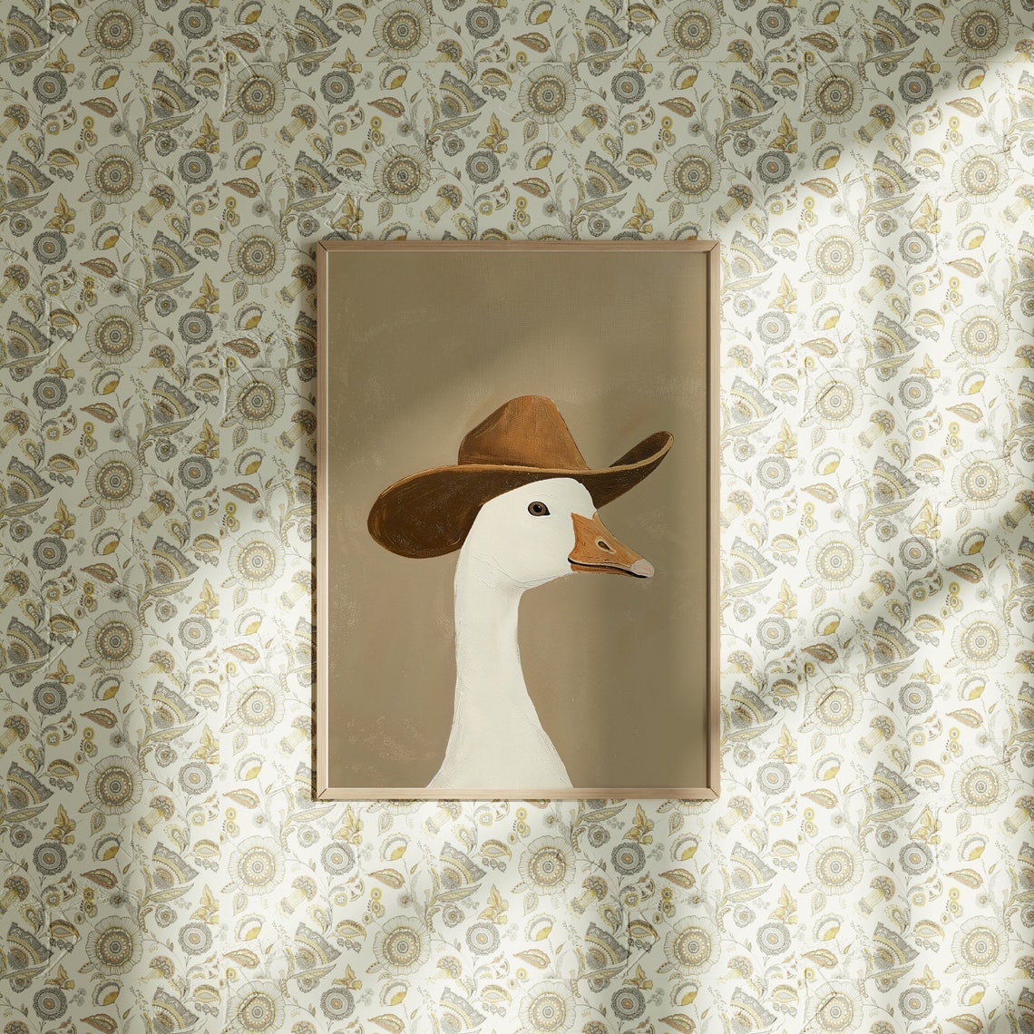 Silly Goose Cowboy Hat Neutral Western Nursery Playful Poster - Image 2