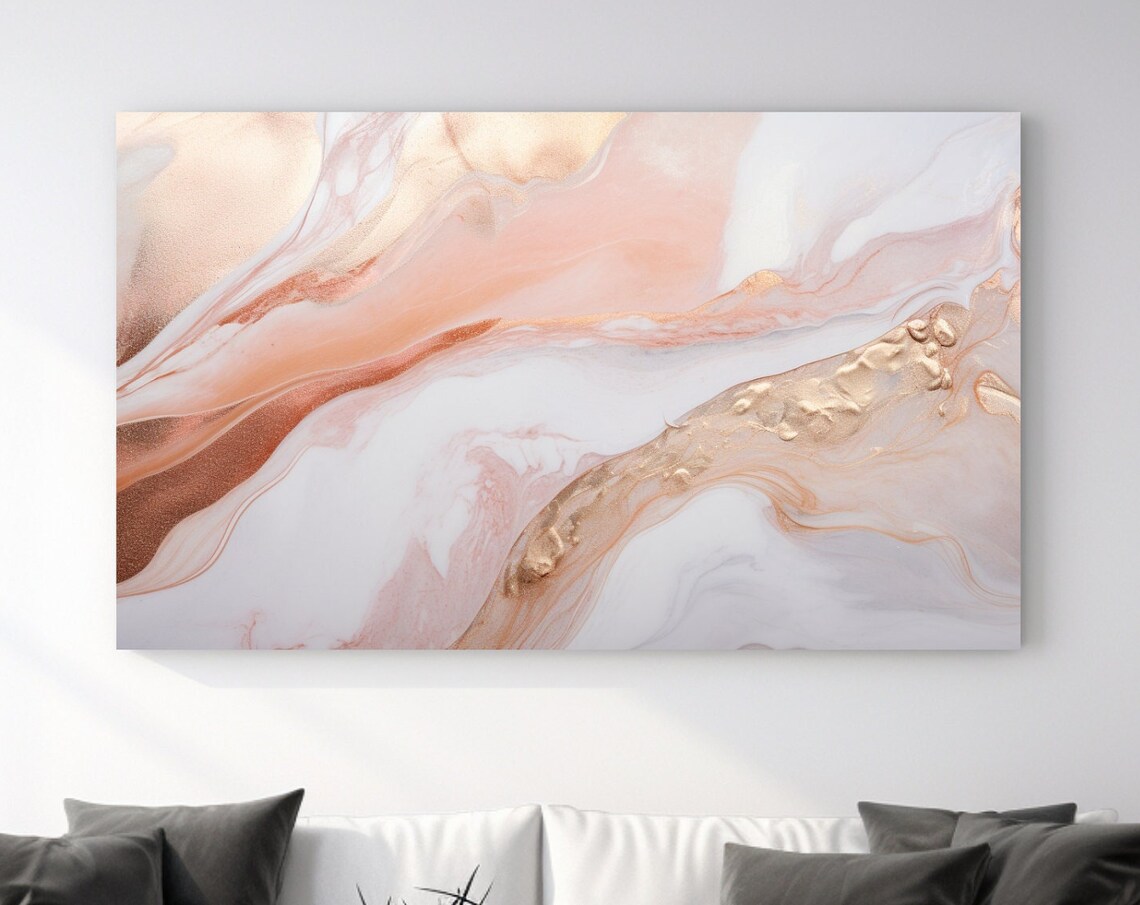 Rose Gold Marble Modern Design Art Print