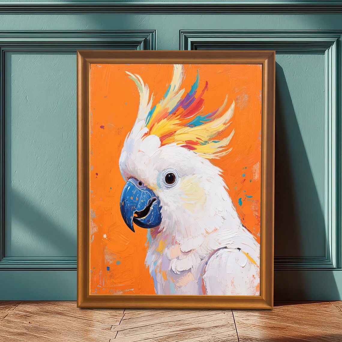 Colorful Cockatoo Parrot Portrait Art Print