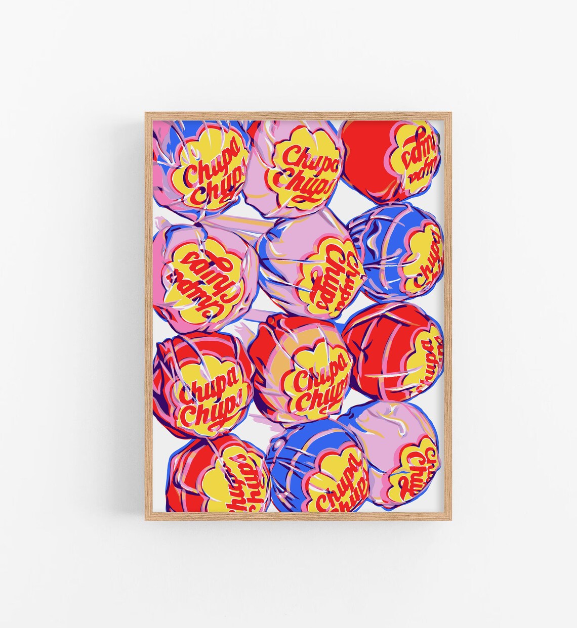 Colorful Chupa Chups Lollipop Candy Pop Art Kitchen Fun Poster