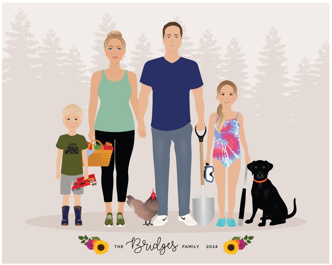 Custom Family Portrait, Family Gift - Image 5