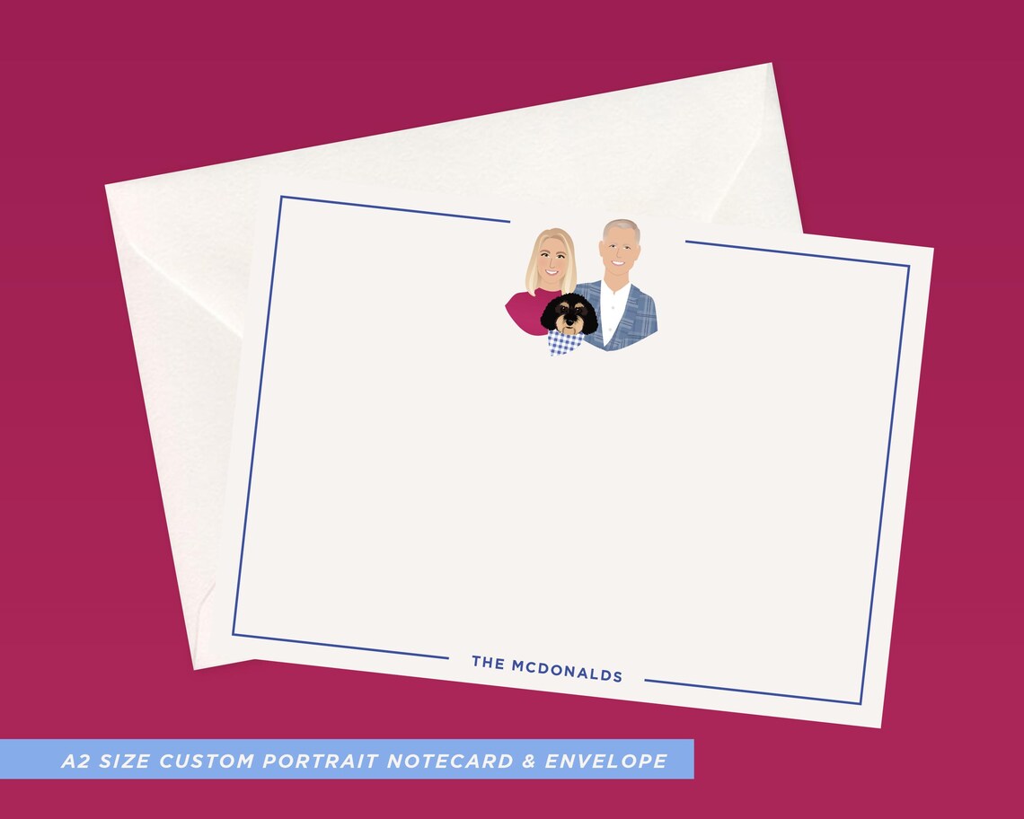 Custom Pet Portrait Stationery, Personalized Notecards - Image 2