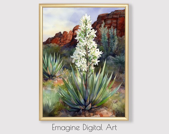 Yucca In Bloom, Southwest Desert Art Print
