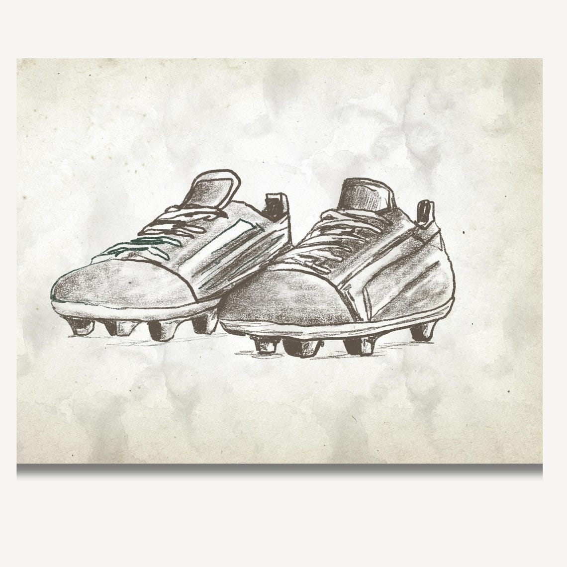 Vintage Soccer Nursery Print Football Kids Room Sketch Sports Gallery Wall Gender Neutral Football Boots Prints Boys Room - Image 2